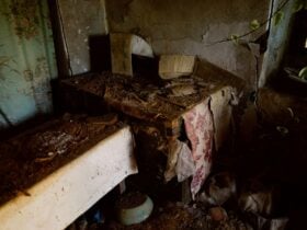 Belongings in a run down home in Greece.