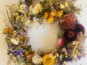 display of soft pastel flowers