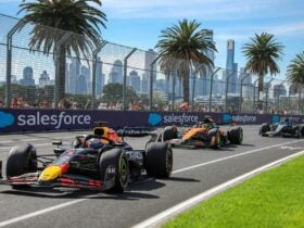 Formula 1 Australian Grand Prix cars on the racing track