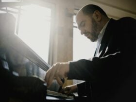 Performer playing the piano.