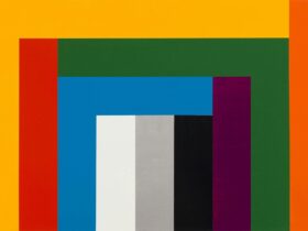 John Nixon painting of intersecting coloured rectangles