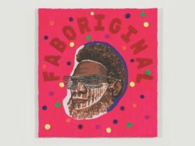 acrylic yarn, cotton, digital printed cotton, mirror tiles, felt, 150 x 140 x 10 cm