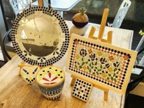 artwork displayed on a table