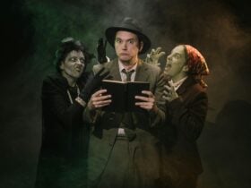 Amy Moule, David Massingham and Sophie Power in Murder in the Chapel