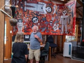 In his studio