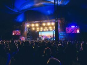 Crowd enjoying music at Lighthouse Stage