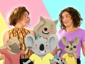 portrait of the artists with charactures