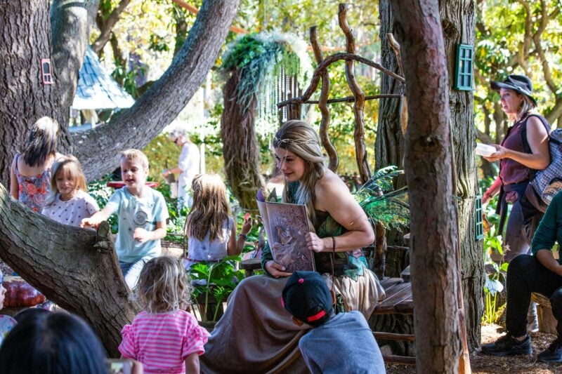 Storytelling in the Fairy Garden daily by Teague as part of the extra activities on offer.