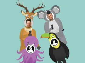 Kirsty Webeck and Ivan Aristeguieta dressed as animals