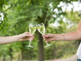 Two glasses of prosecco, cheers