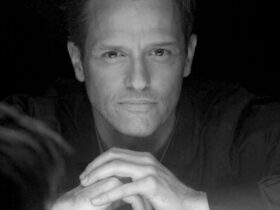 Black and white portrait of pianist Timothy Young
