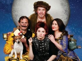 Twelfth Night - The Cast in front of a night