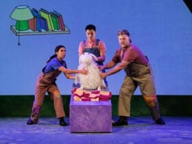 Puppeteers operating the White Sheep