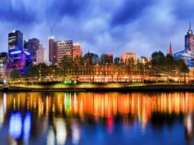 Melbourne nighttime cityscape