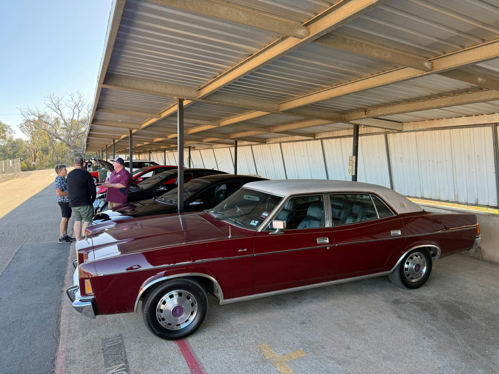 Cars lining up for Scruntineering