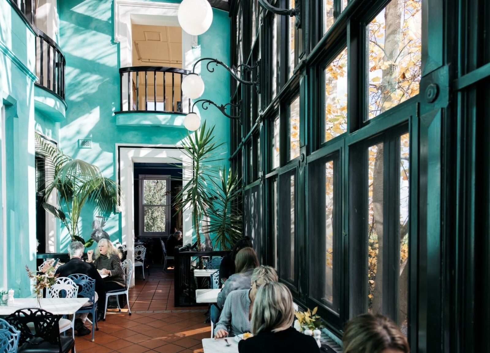 Customers eating lunch at Bad Habits CafÃ©