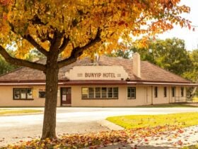 Photo of the front of the Bunyip hotel building