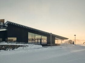 Exterior of Cloud 9 building in morning sun