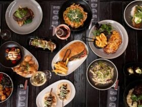 Edge Geelong table spread of Lunch/Dinner menu