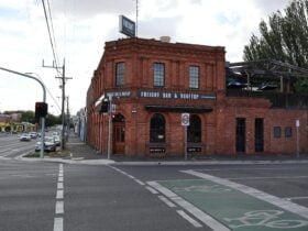 Exterior of Freight Bar and Rooftop, heritage red-brick bar in Ballarat.
