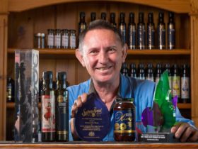 Owner Rob and trophies