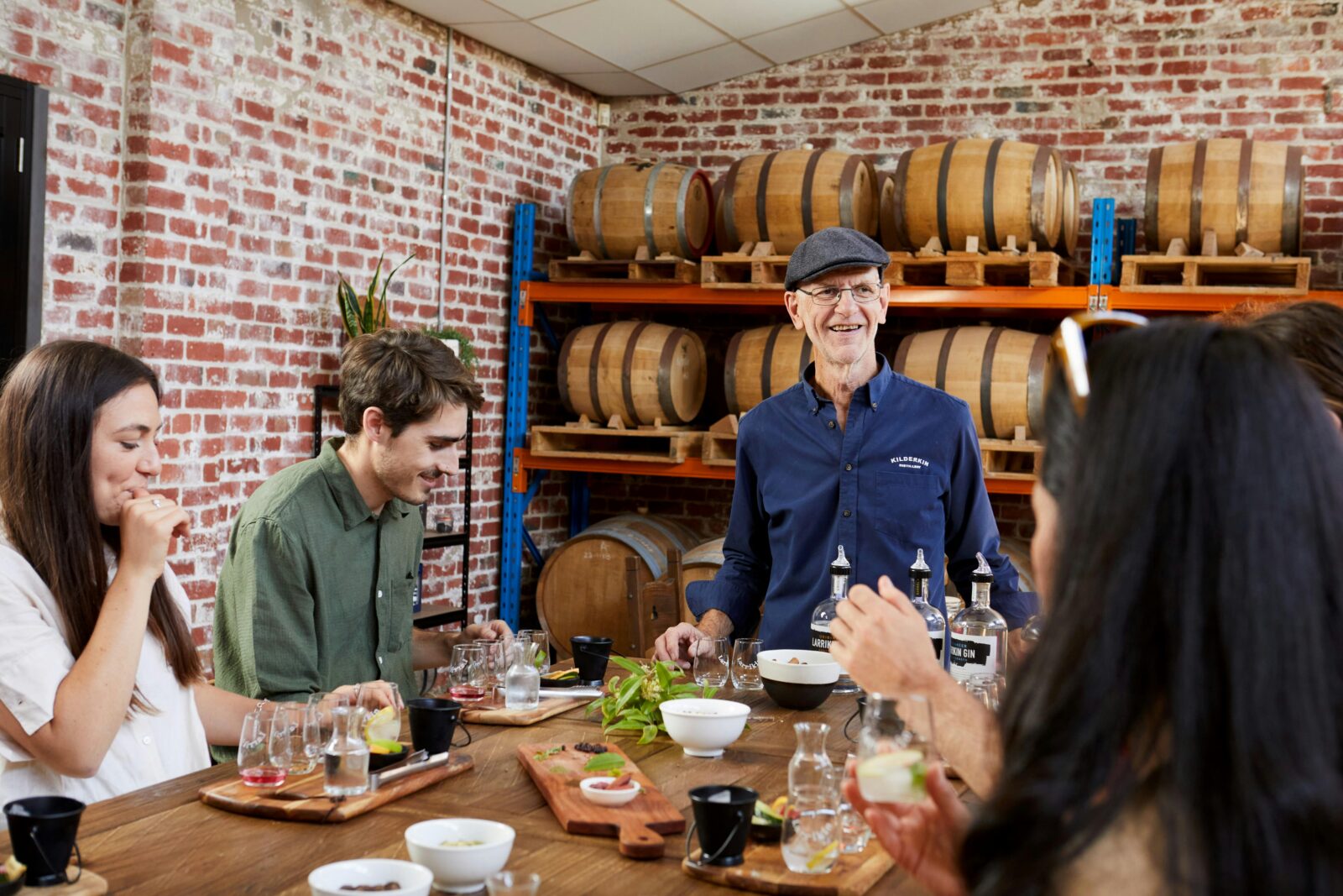 group of people sampling gin