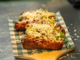 The must famous Mexican toasty: Guajillo + Chorizo + sour cream + salsa verde.