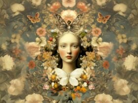 Menu illustration the goddess Ostara