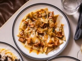 A plate of Jerusalem artichoke ravioli