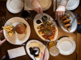 Lamb roast, cheeseburger & croquettes.