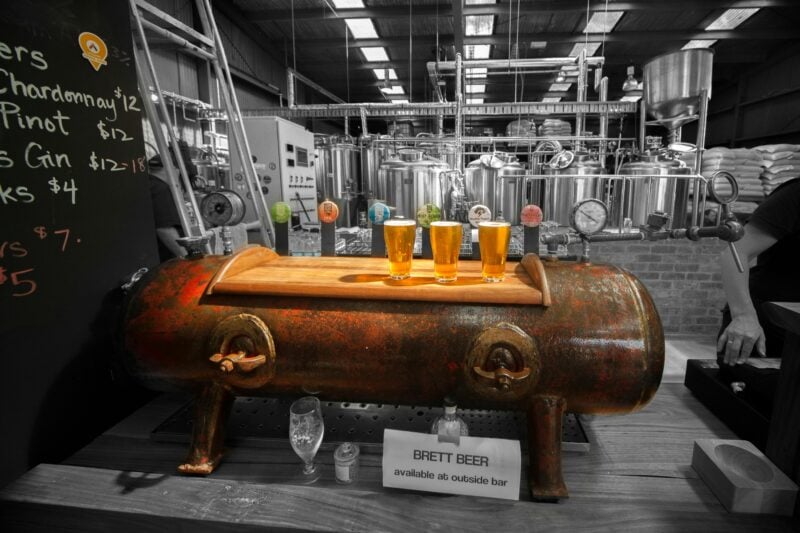 Our Reclaimed Bar made from an old air compressor tank.