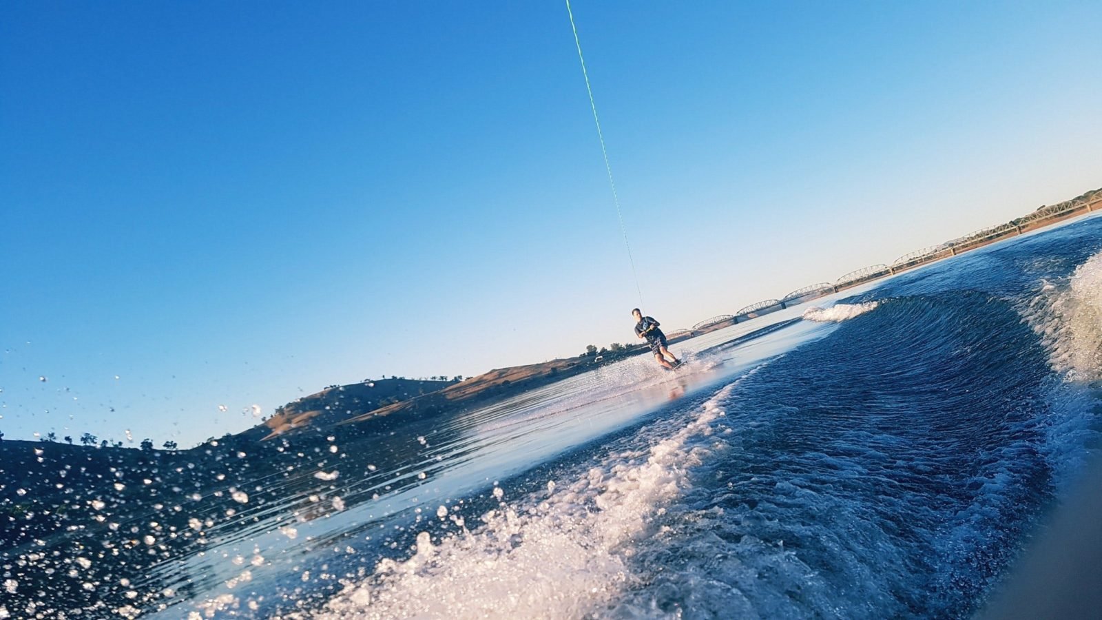 Wake boarding on Lake Hume
