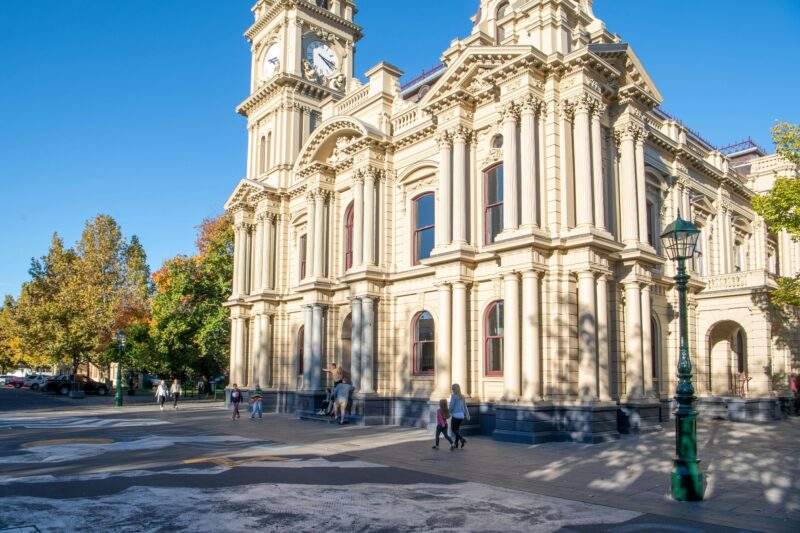 Bendigo Town Hall, grand ornate municipal building.
