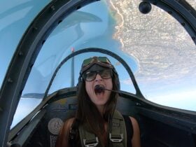 Passenger screams with excitement