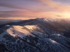 Mount Feathertop at sunrise. Mount Hotham