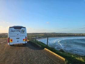 Coach Bus along the coastline