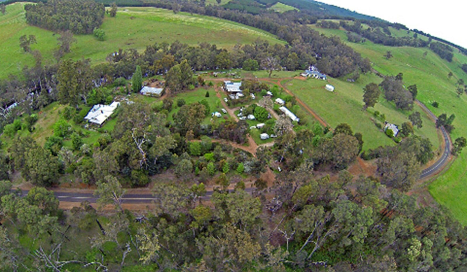 Aerial view of Maranup Ford on the Blackwood River