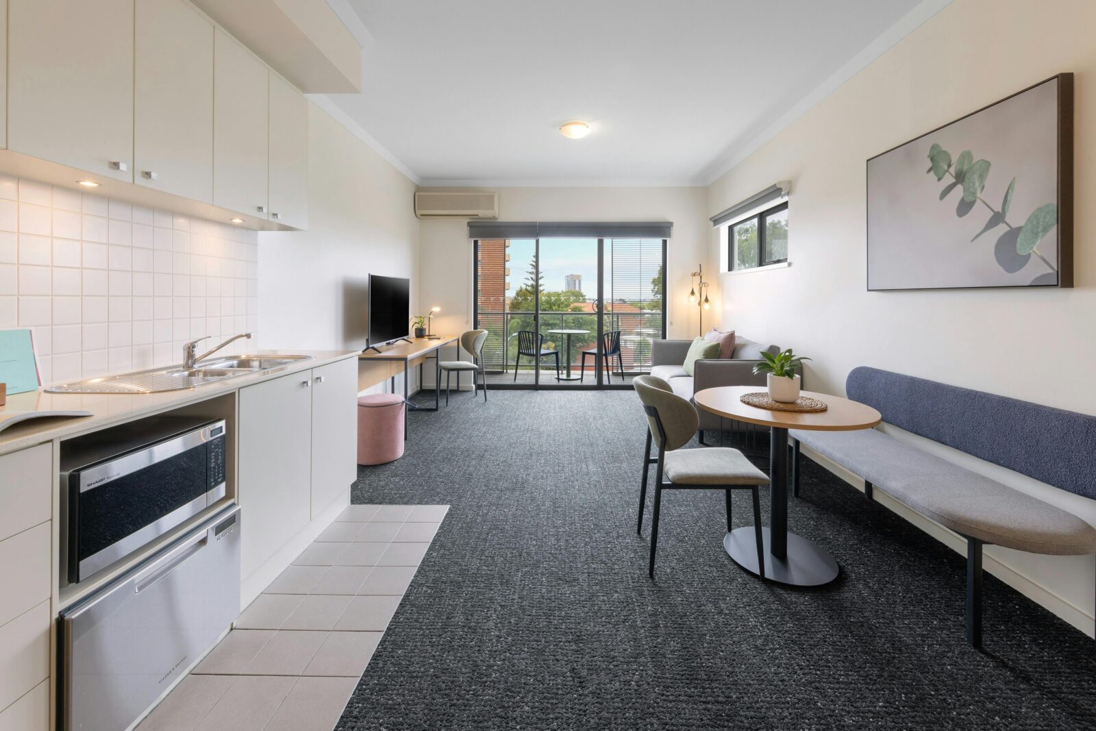One Bedroom Apartment - Living & Kitchen