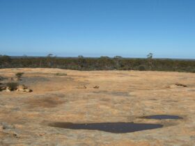 Views over large rock.