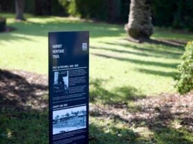 Harvey Heritage CBD Walk Trail Meet Alfred Snell sign