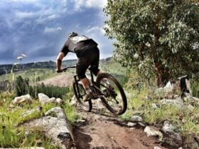Mitch Monotti riding down Eagle Eye