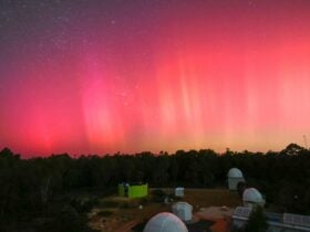 The Aurora Australis over Perth Observatory on the 11th of October 2024