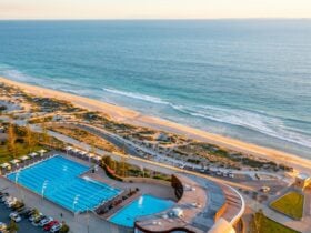 Scarborough Beach Pool located on the beach with amazing views