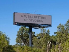 Sam Bloor, A futile gesture of devotion, 2025, digital billboard. Photography by Sam Bloor