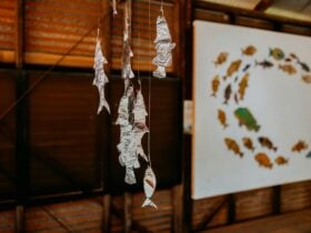 art trail installaion at the Old Sailmakers Shed in Broome