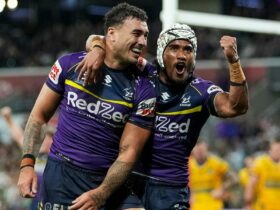 Melbourne Storm Players Celebrating