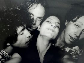 X-Press Magazine photographer Toni Wilkinson with iconic WA swamp rockers The Scientists.
