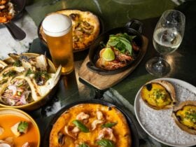 Woodfired pizza, charcoal grilled food, local beers, great wine