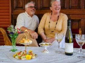 A couple enjoying the High Riesling experience