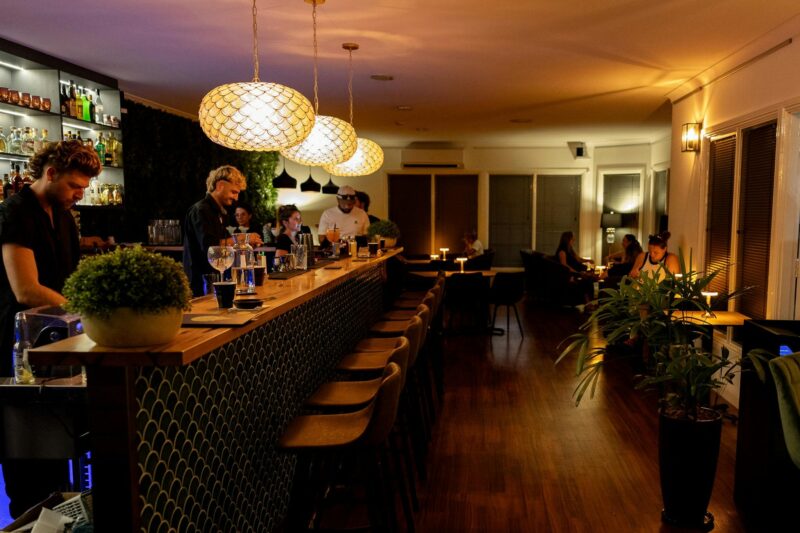 Wide shot of bar and furniture